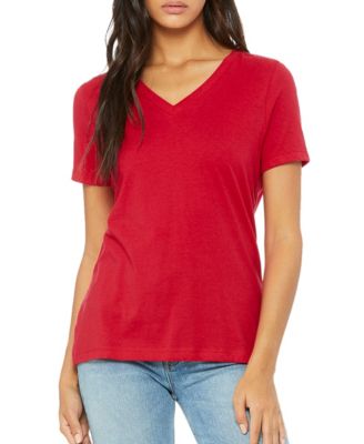 Women's Loose Fit Short Sleeve V-Neck Cotton Stretch Tees
