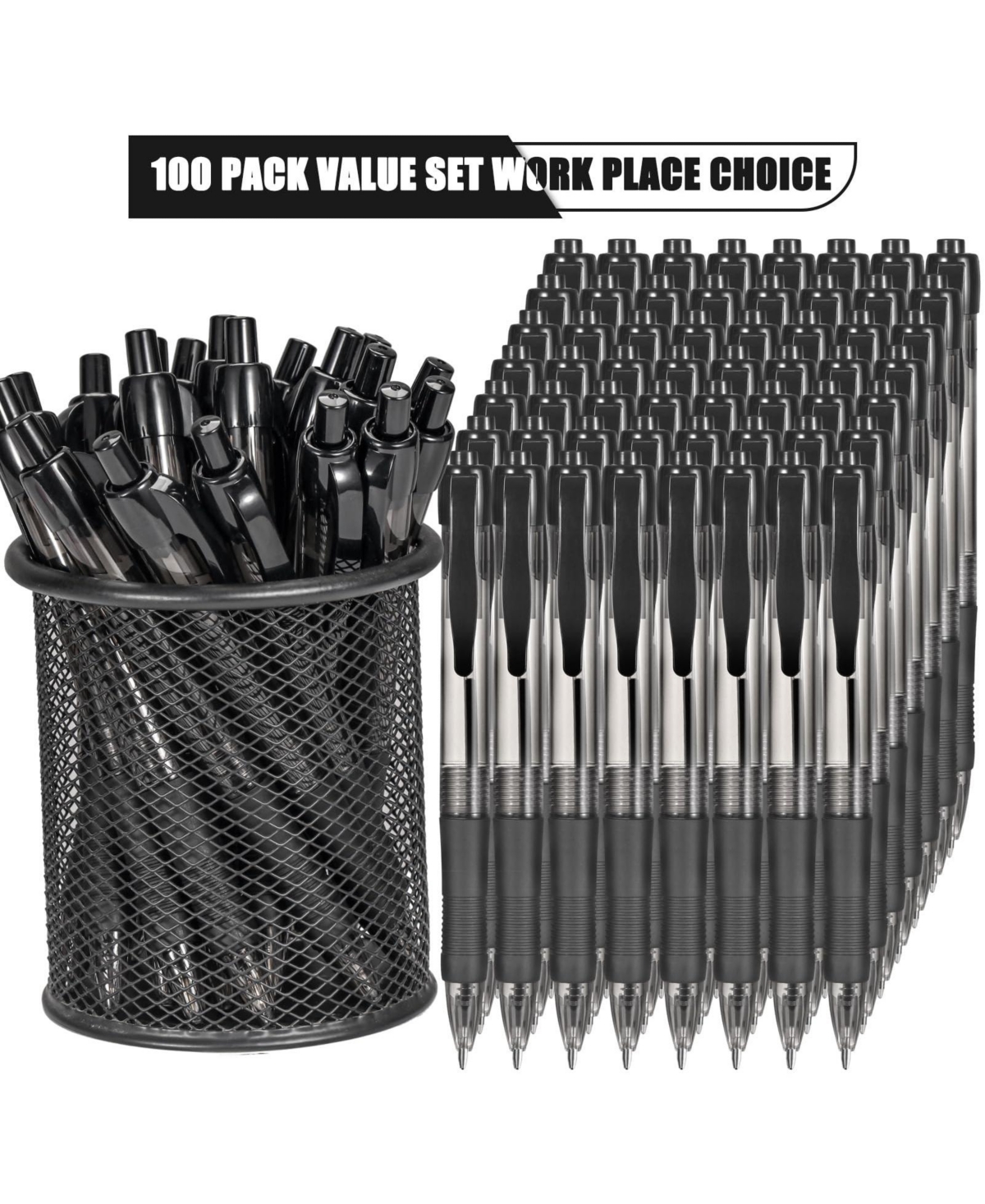 Gnuadz Retractable Ballpoint Pens Soft Grip Ink 100 Pack