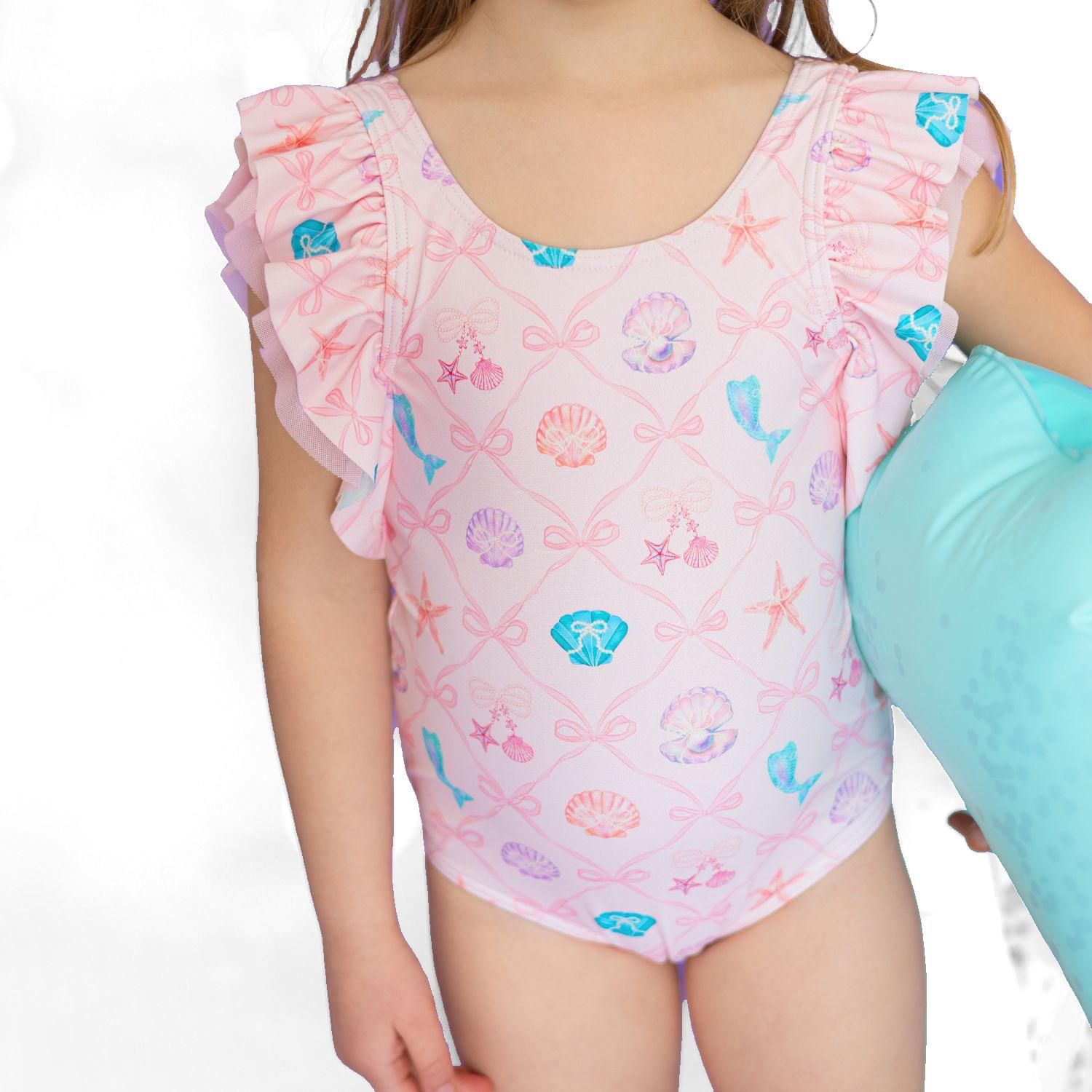 Baby Girls Mermaid Trellis Bathing Suit