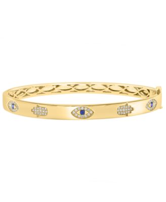 Effy Collection Sapphire 16 ct tw Diamond 13 ct tw Bangle in 14k Gold Over Silver - Yellow Gold 2250$
