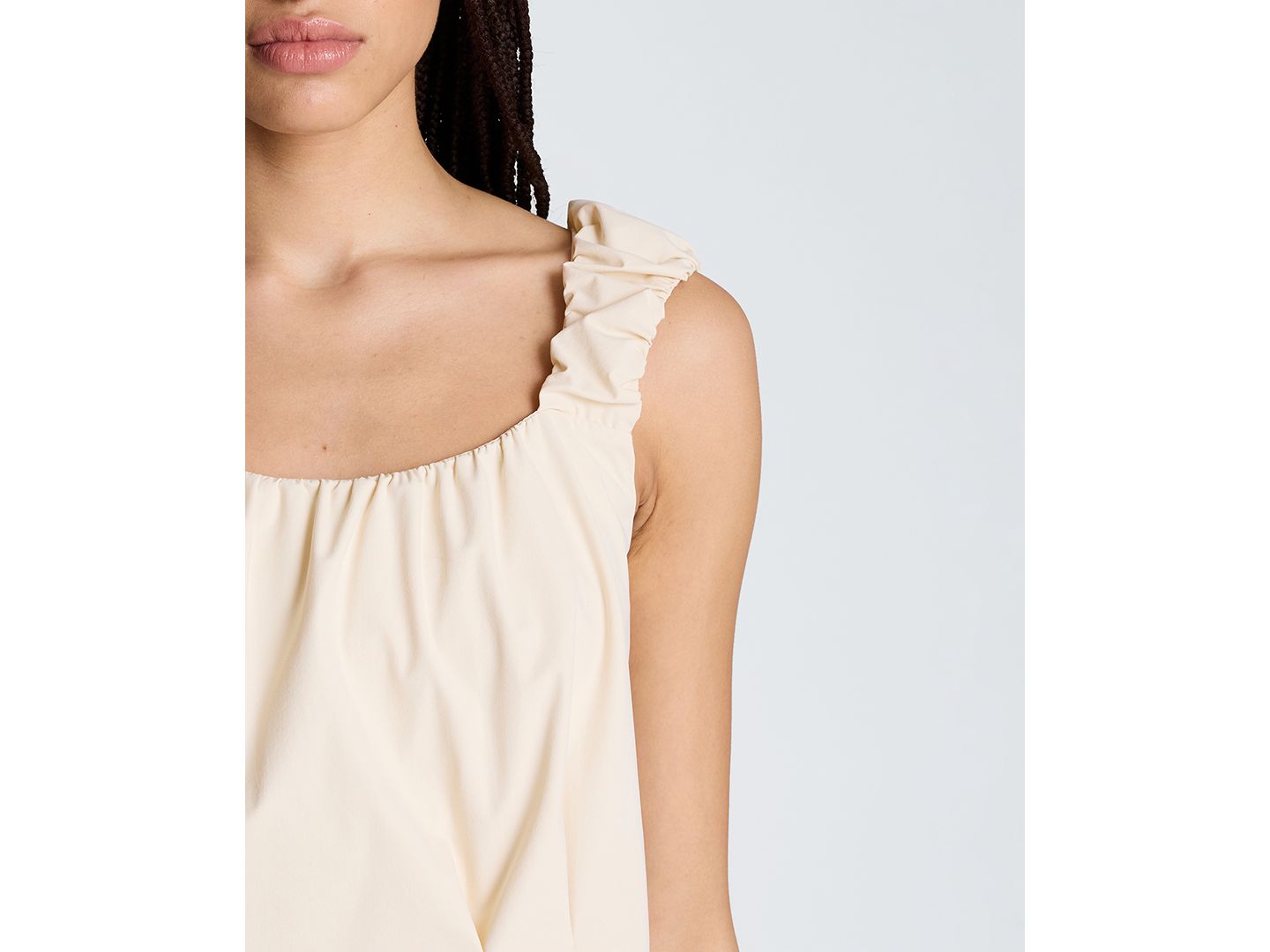 Женский топ Kenneth Cole Seoul Knit Ruched Scoop Neck, цвет: Устричный — фото 7