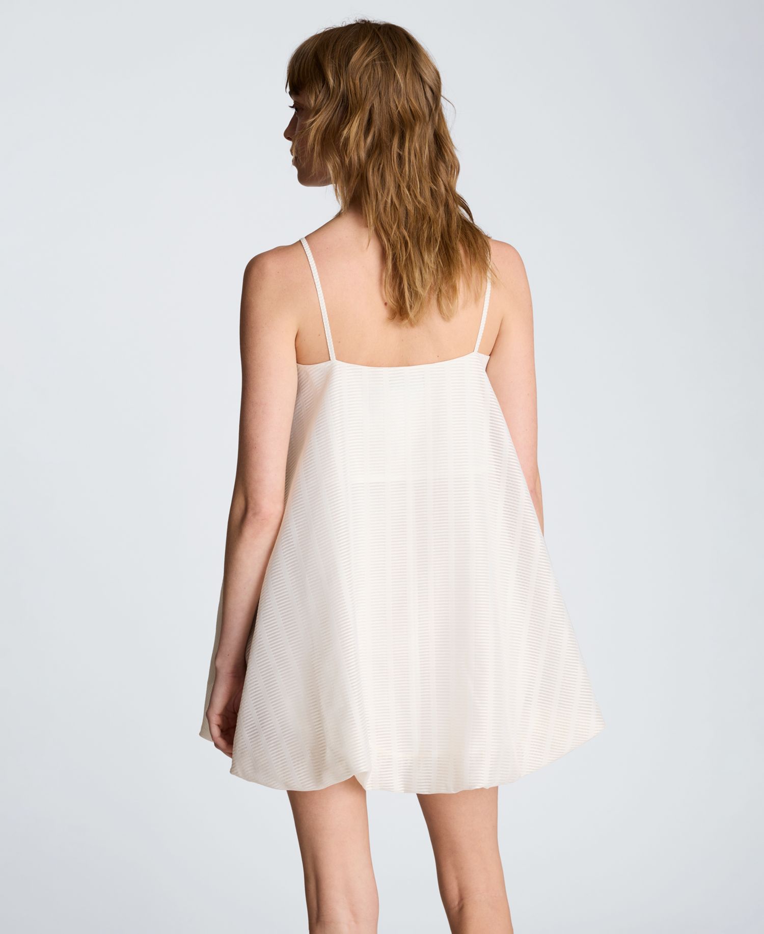 Women's Scoop Neck Bubble Hem Mini Dress