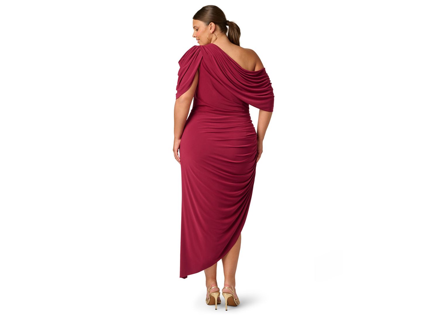 Plus Size One-Shoulder Asymmetrical Dress