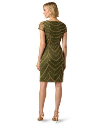 macys green sequin dress Macy Lace Up Slim Glitter Satin Formal Dress