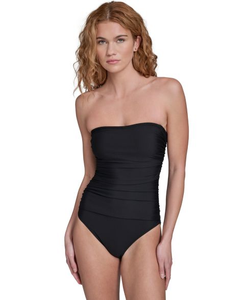 Женские купальники Calvin Klein Women's Shirred Bandeau Neck One-Piece Swimsuit