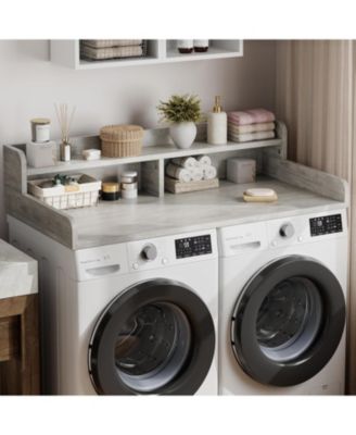 2-Tier Washer Dryer Countertop, Shelf/Drawers Non-Slip Laundry Topper