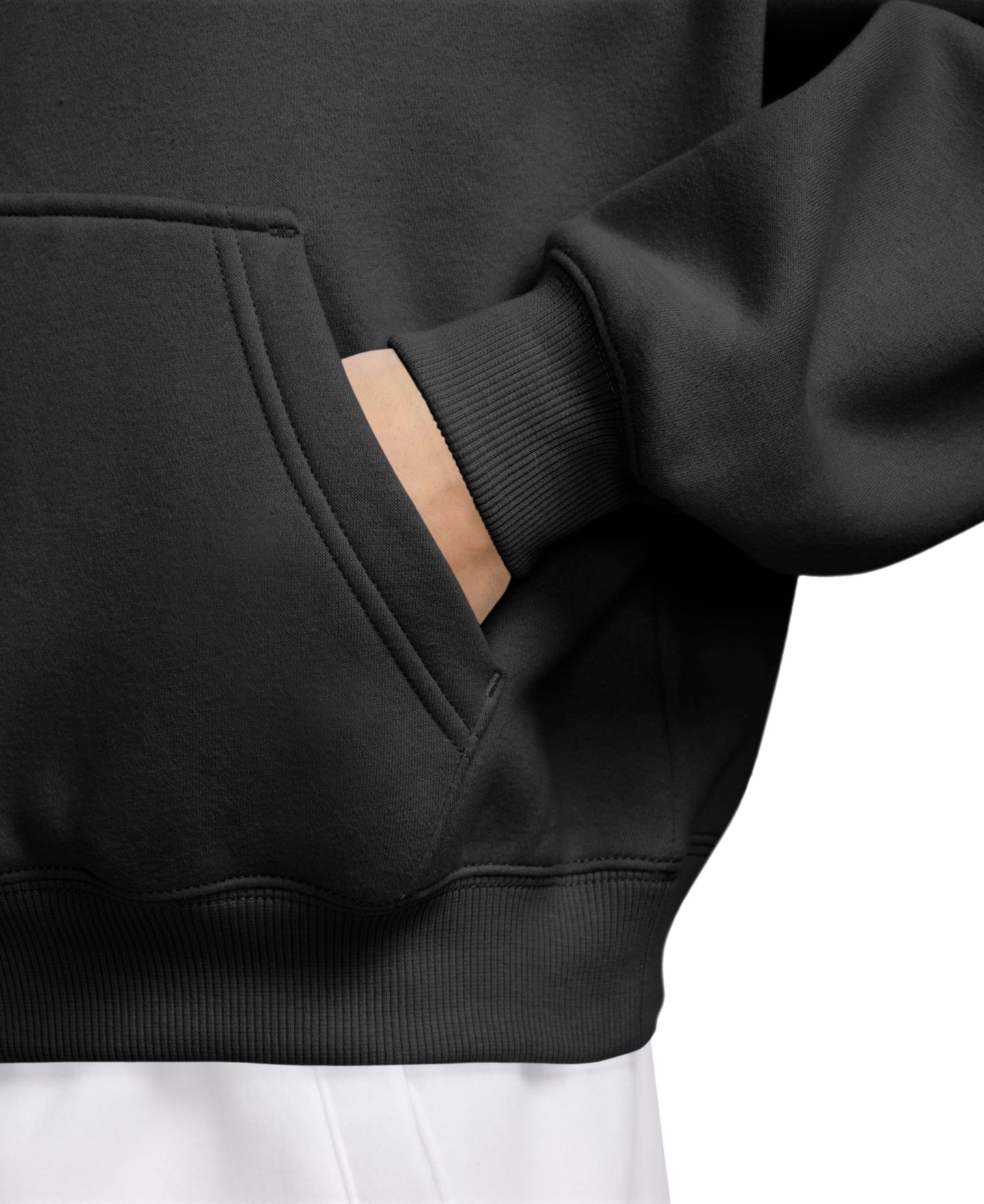 Свитшот Nike Sportswear Studio Fleece Oversized Quarter-Zip Sweatshirt для девочек, цвет: Чёрный / Белый — фото 2