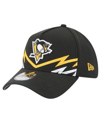 Men's Black Pittsburgh Penguins 39THIRTY A-Frame Perforated Flex Hat