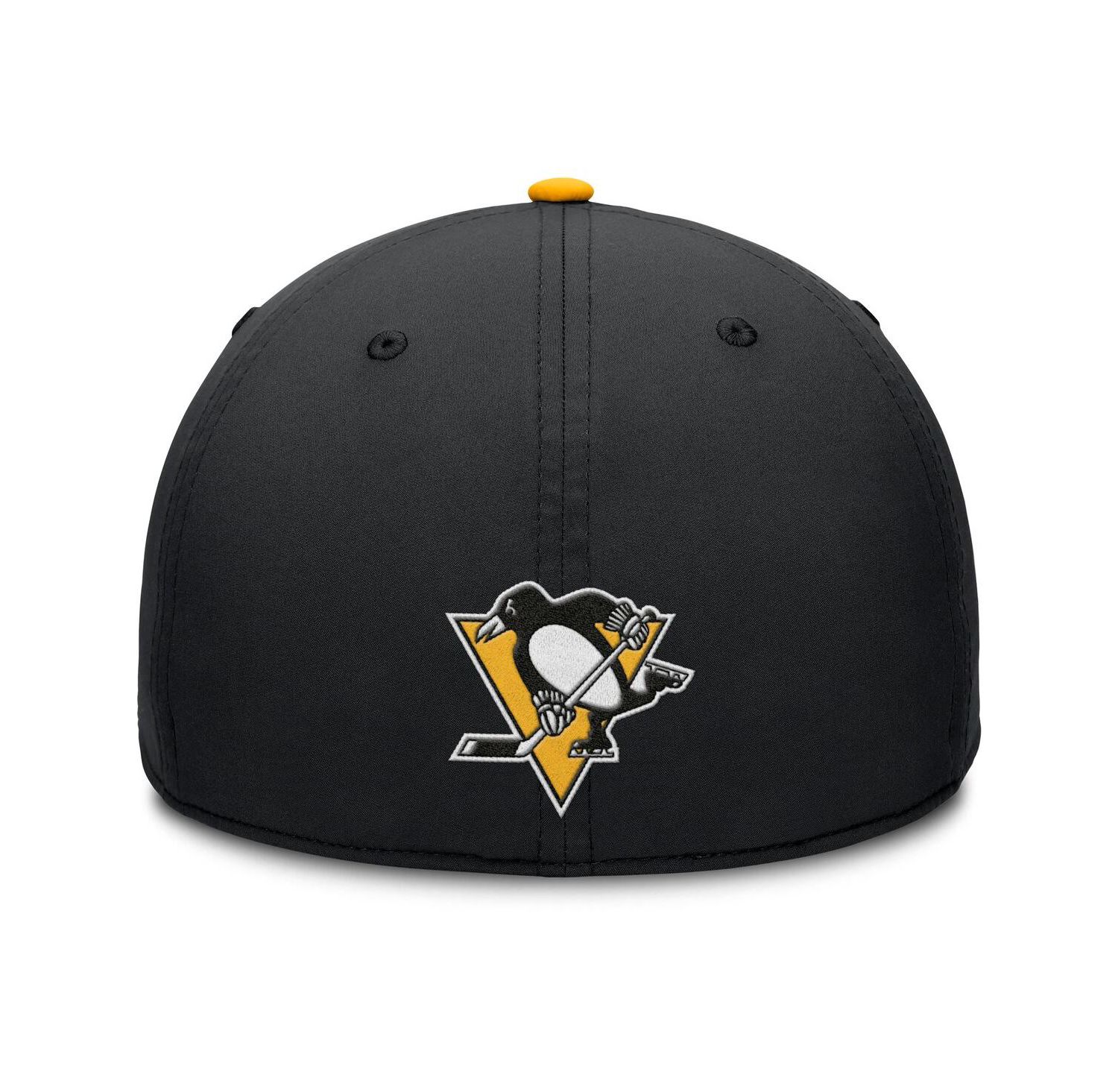 Men's Black/Gold Pittsburgh Penguins Authentic Pro Rink Team Code Flex Hat