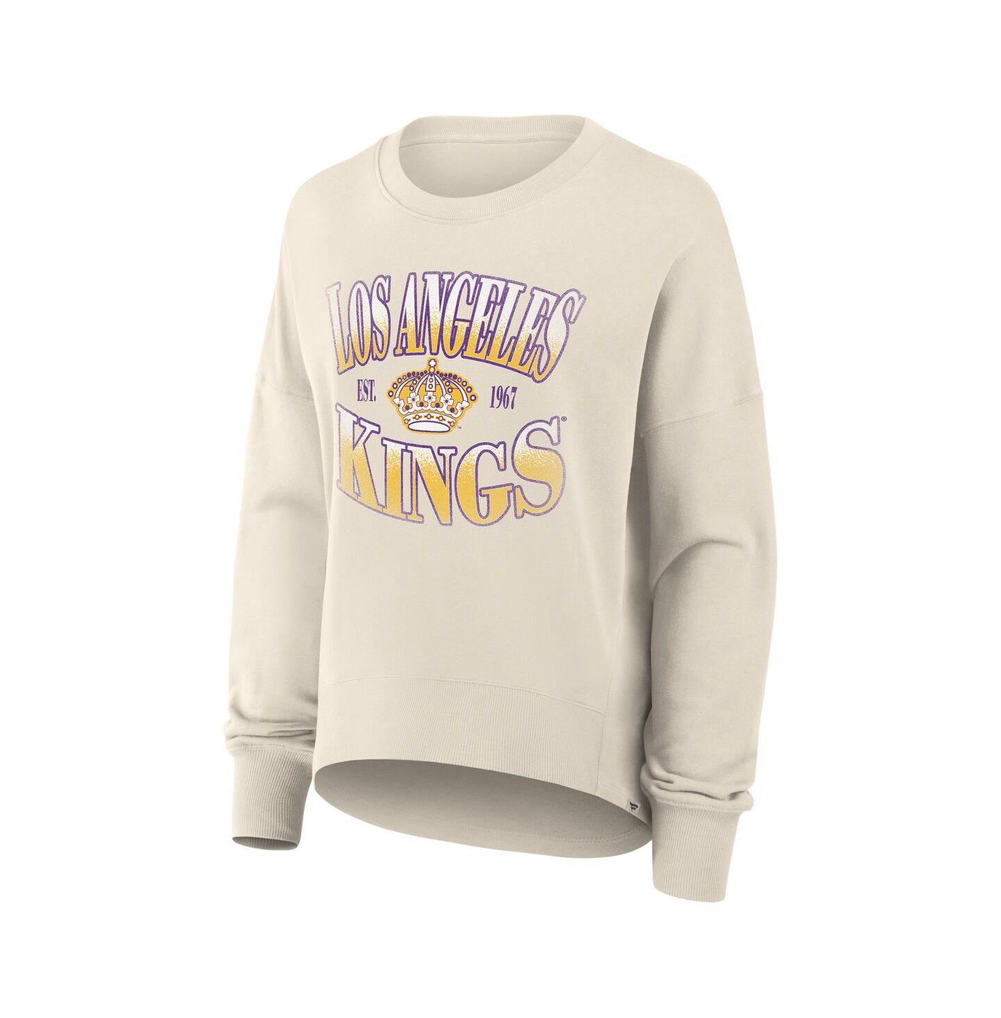 Женская толстовка Fanatics Cream Los Angeles Kings Oversized Vintage Slice Pullover — фото 3