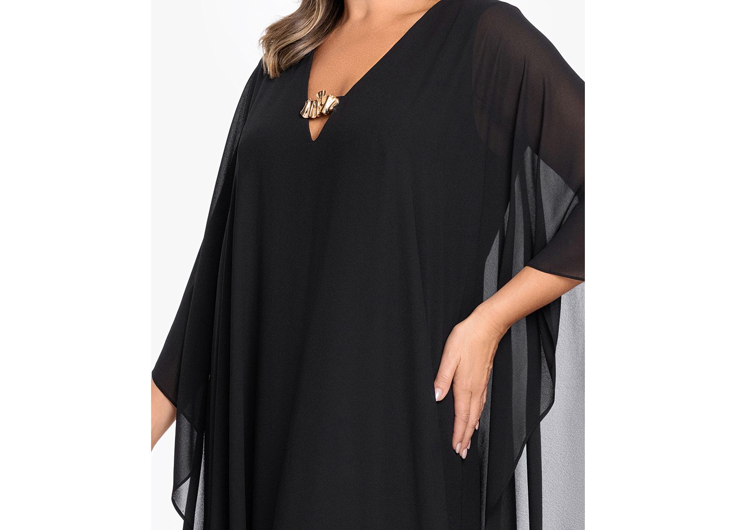 Plus Size V-Neck Long Kaftan Dress
