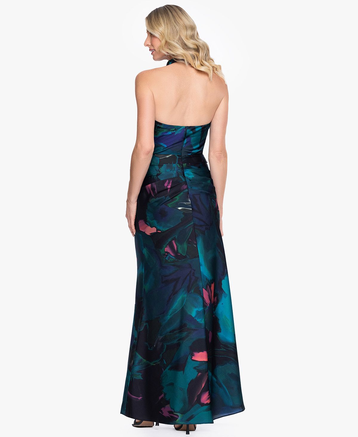 Betsy & Adam Petite Sleeveless Halter Neck Gown view 4 — MAYCSS fashion products