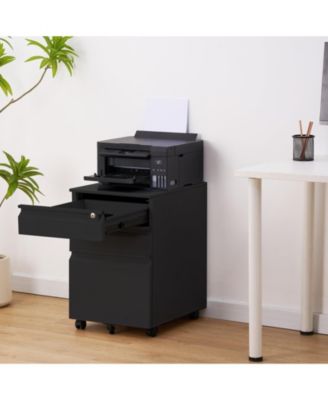 Filing Cabinets for Home Office Organizer, 3 Drawer Mobile File Cabinet with Lock and Anti-Tip Wheel,Under Desk Metal Filing Cabinets