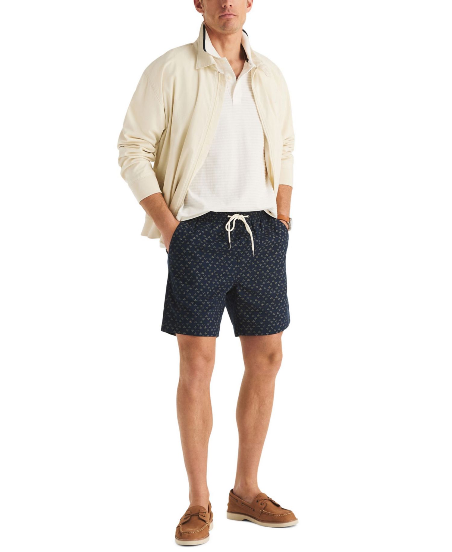 Men's 7" Leaf Print Pull-On Shorts