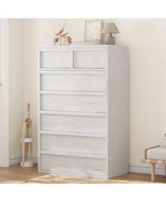 5 Drawer Dresser for Bedroom, Antique White 5 Chest of Drawers 43" Tall with Large Storage Space, Modern Dresser Organizer for Living Room