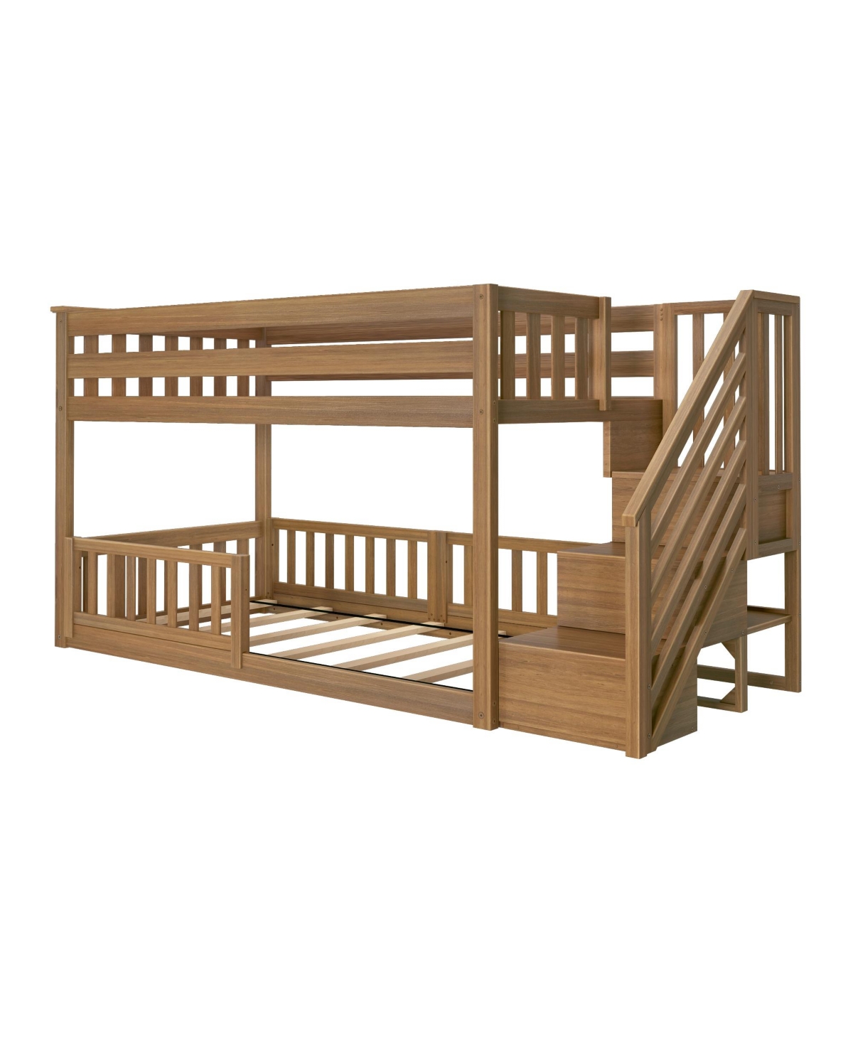 Max Lily Low Twin over Bunk with Stairs Single Guard Rail
