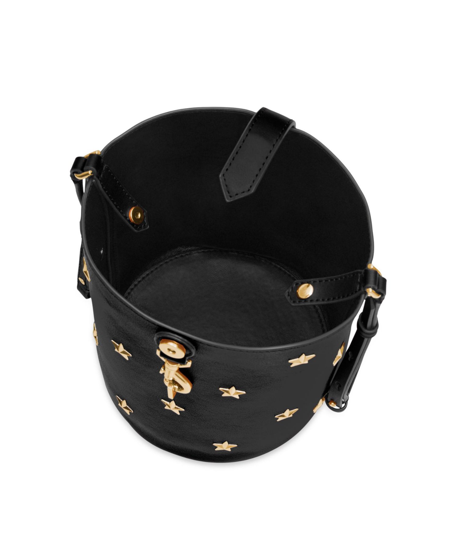 Megan Leather with Small Stars Bucket Handbag