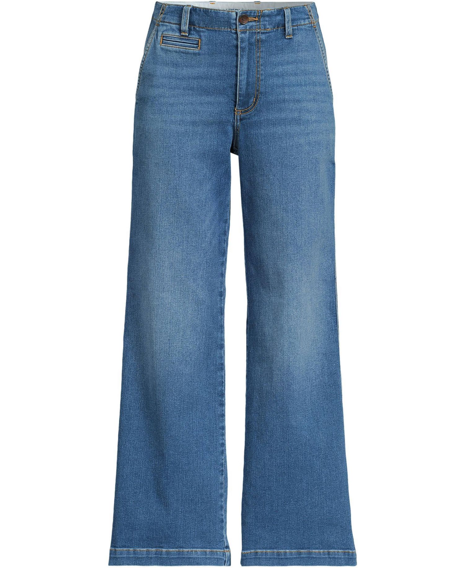 Plus Size Recover Denim Mid Rise Wide Leg Ankle Jeans