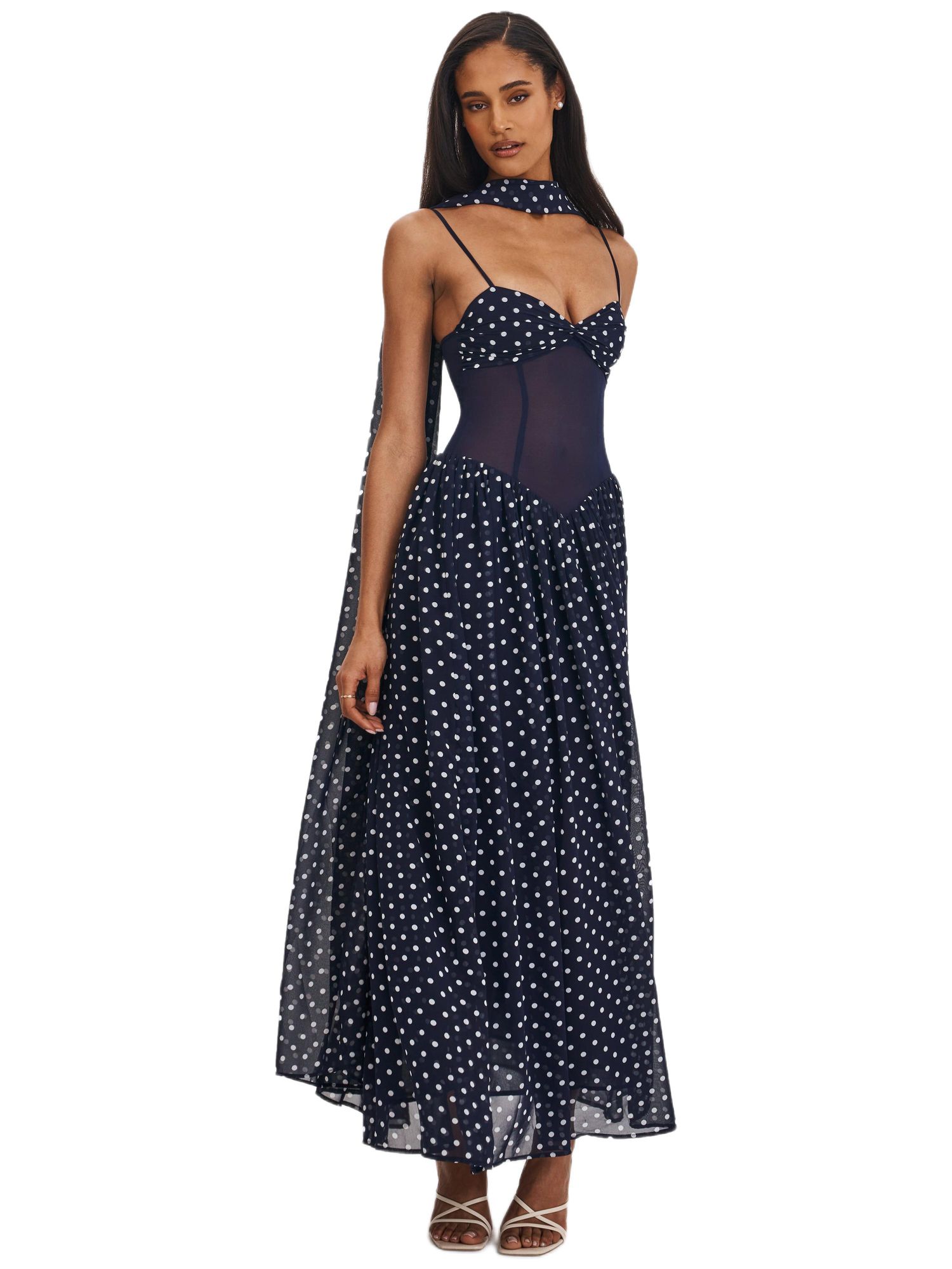 Women's Juliette Polka Dot Chiffon Maxi Dress
