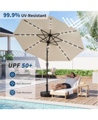 9ft solar light patio umbrella WESTLAKE 9 Ft LED Umbrella, Beige shield your eyes from an afternoon glare Pellebant Double Top 9 ft.