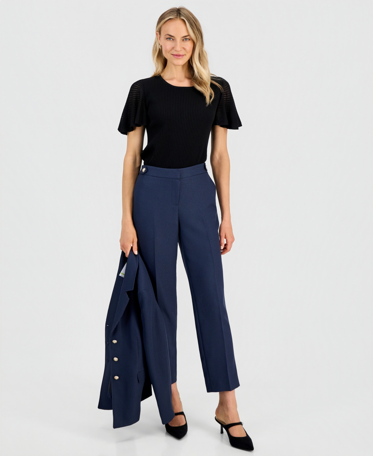 Kasper Petite Slim Leg Mid-Rise Pants