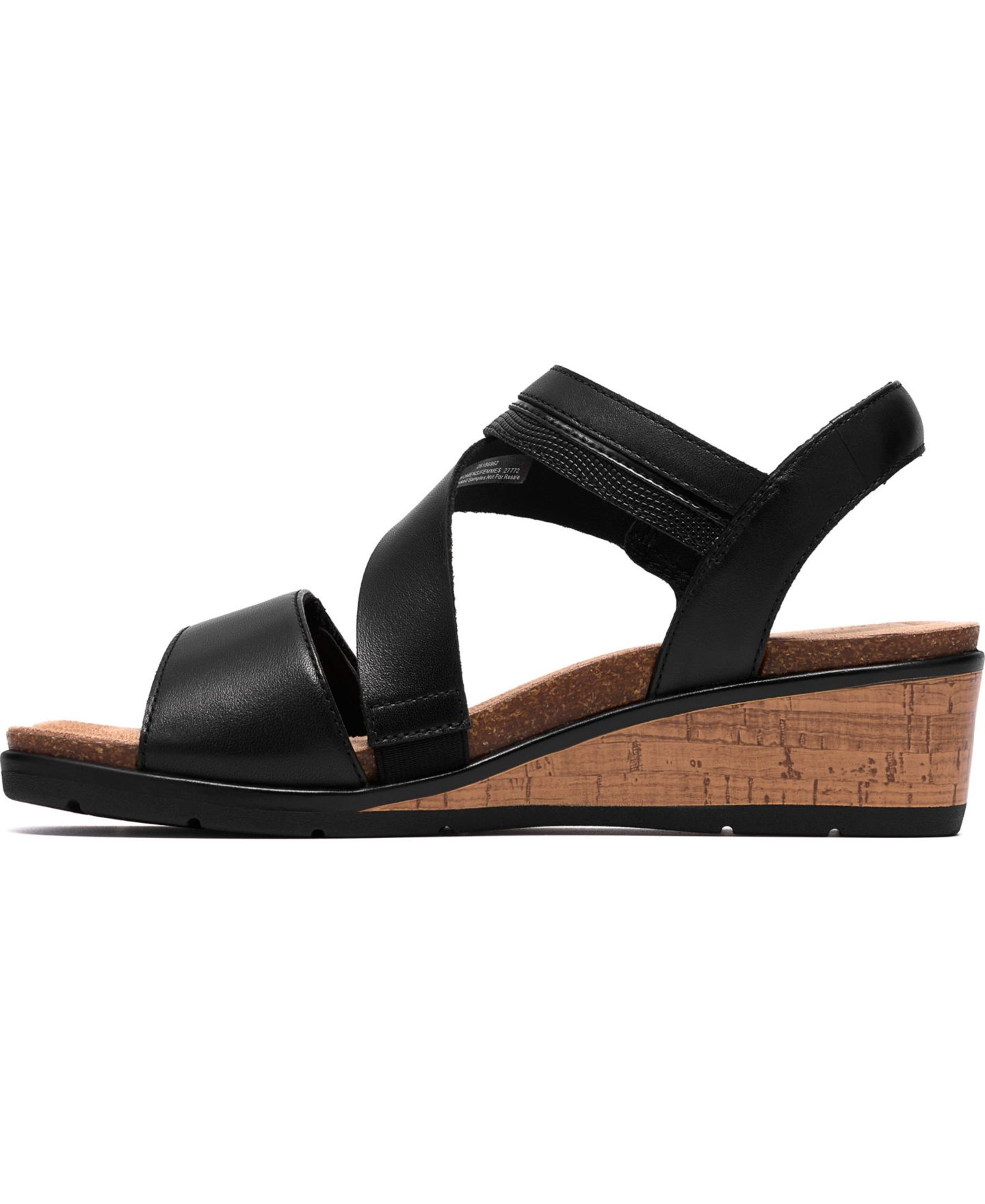 Женские сандалии Clarks Kacha Wave Round Toe, цвет: Чёрный кожаный — фото 4