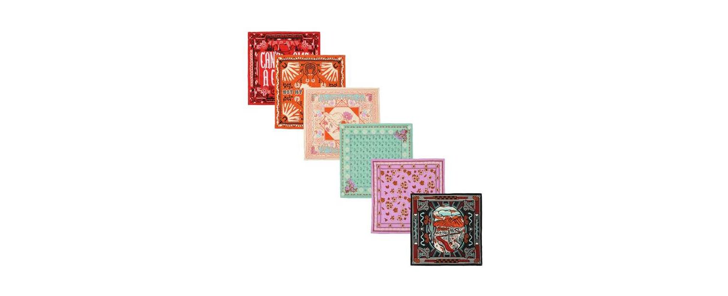 Lightweight Western Theme 22"x22" 6-Pack Bandana Set