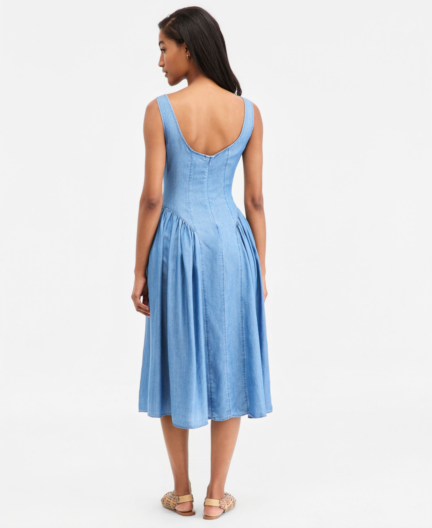 Plus Size Drop-Waist Midi Dress