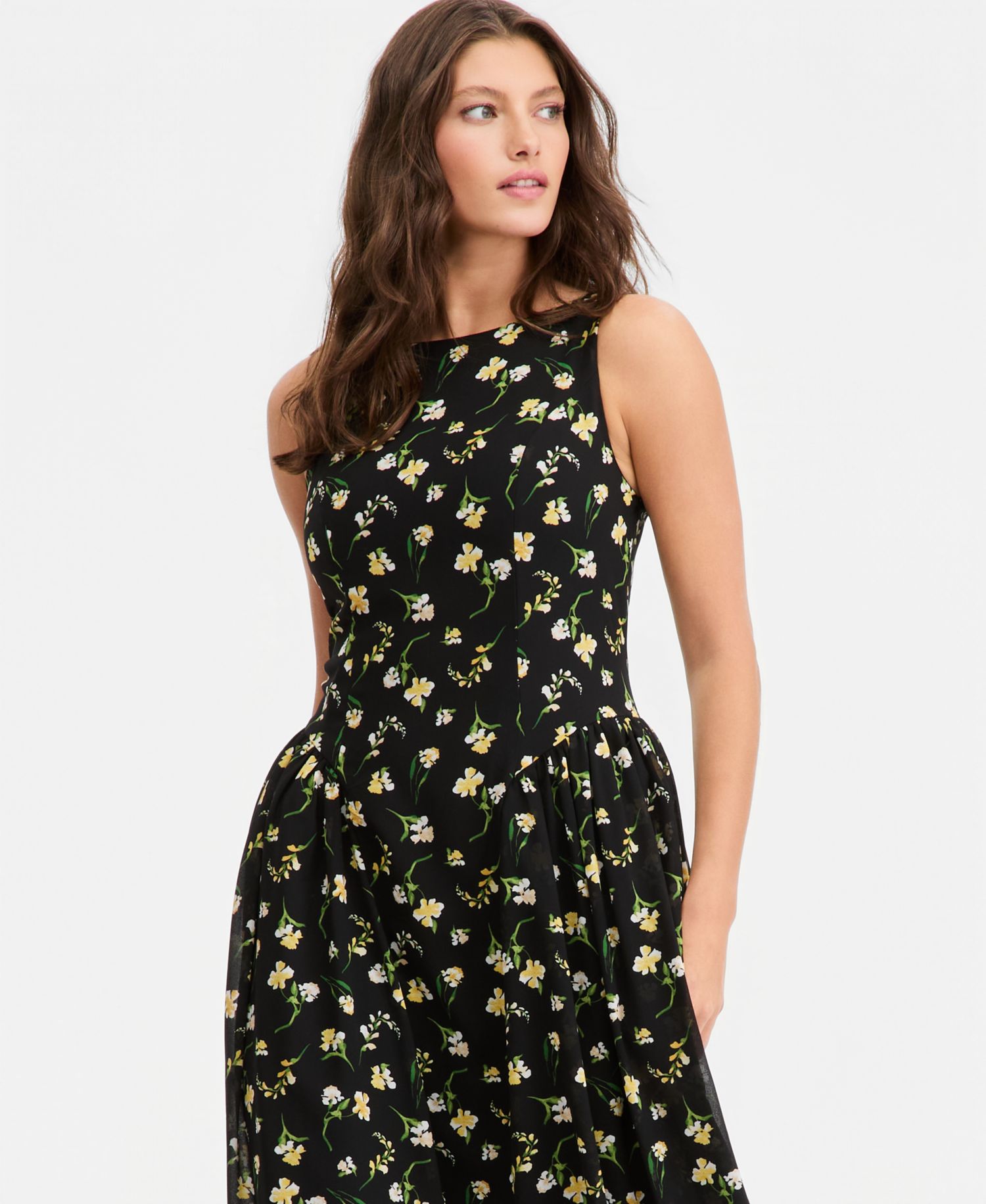 Plus Size Drop-Waist Midi Dress