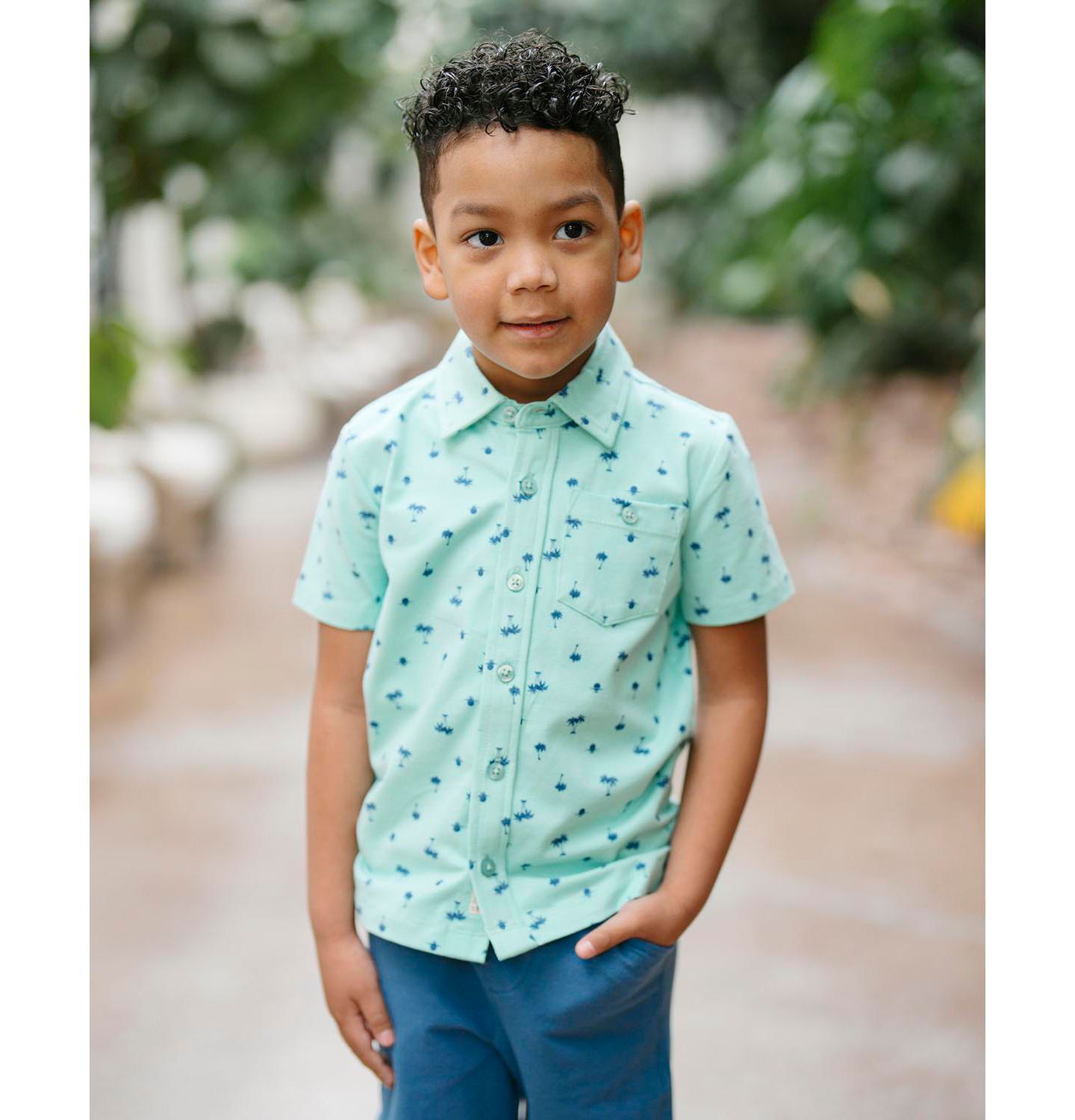 Рубашка Hope & Henry Organic Short Sleeve Jersey Knit Shirt для мальчиков, цвет: Зелёный — фото 3