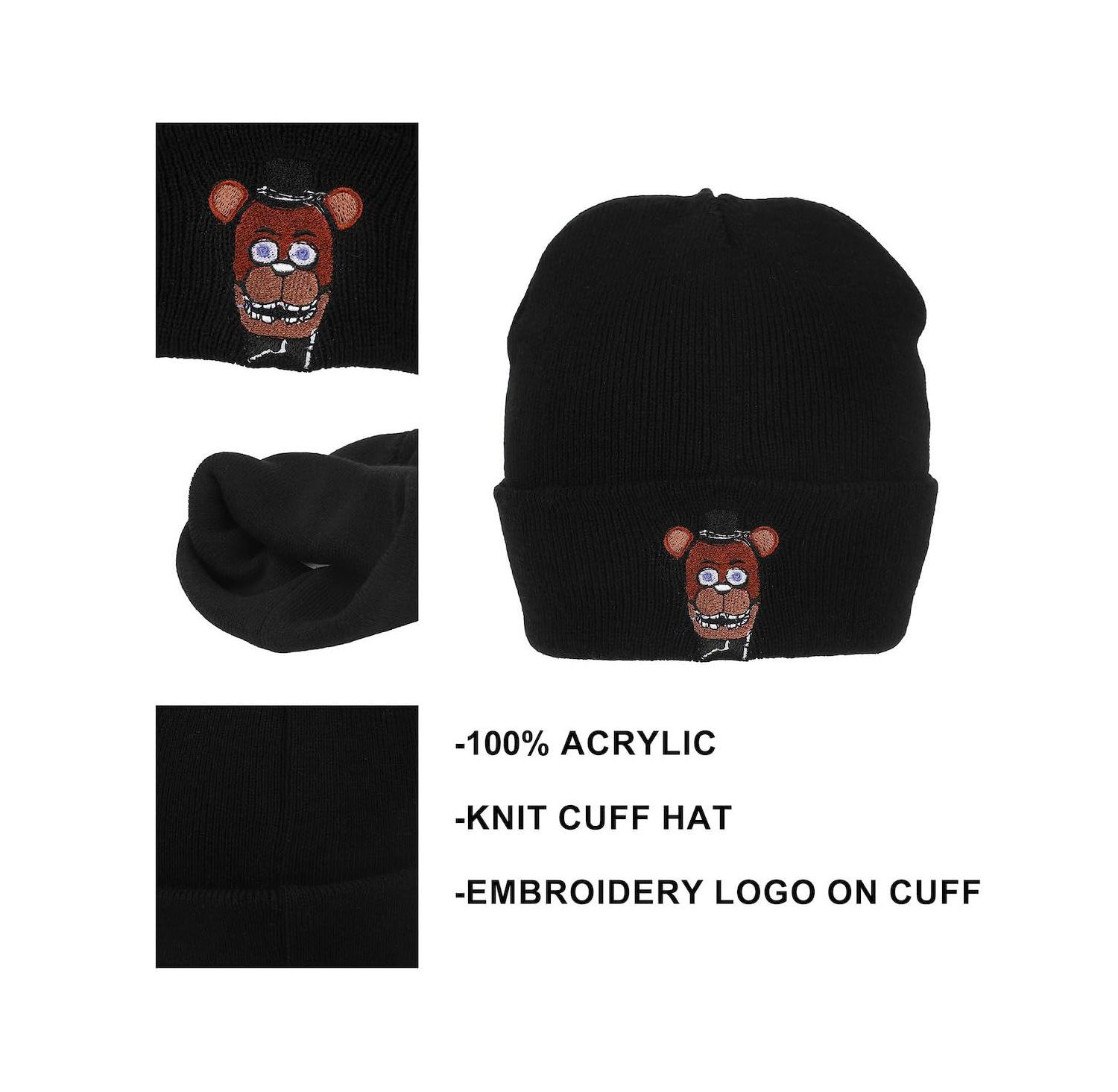 Men's Freddy Embroidery On Acrylic Knit Standard Cuff Beanie
