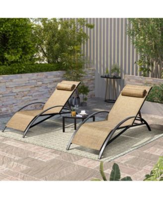 Outdoor Chaise Lounge Set with Table