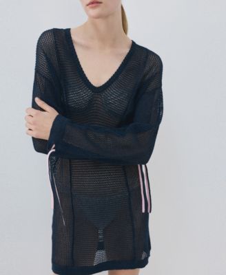 Women's Mesh Long Sleeve Dress