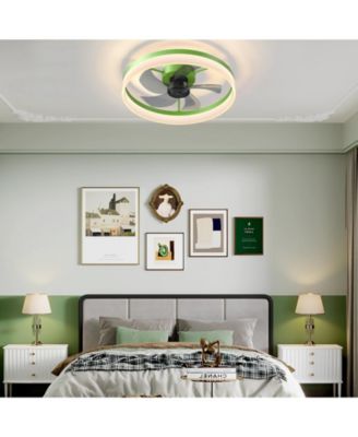 Ceiling Fans with Lights Dimmable LED Embedded Installation
