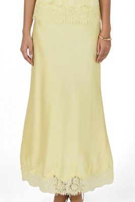 Women's Satin Lace Midi Skirt