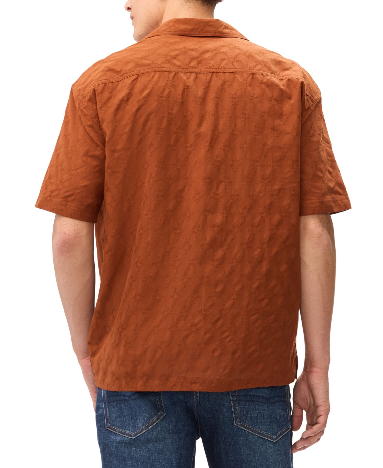 Men's Textured Pattern Short-Sleeves Shirt