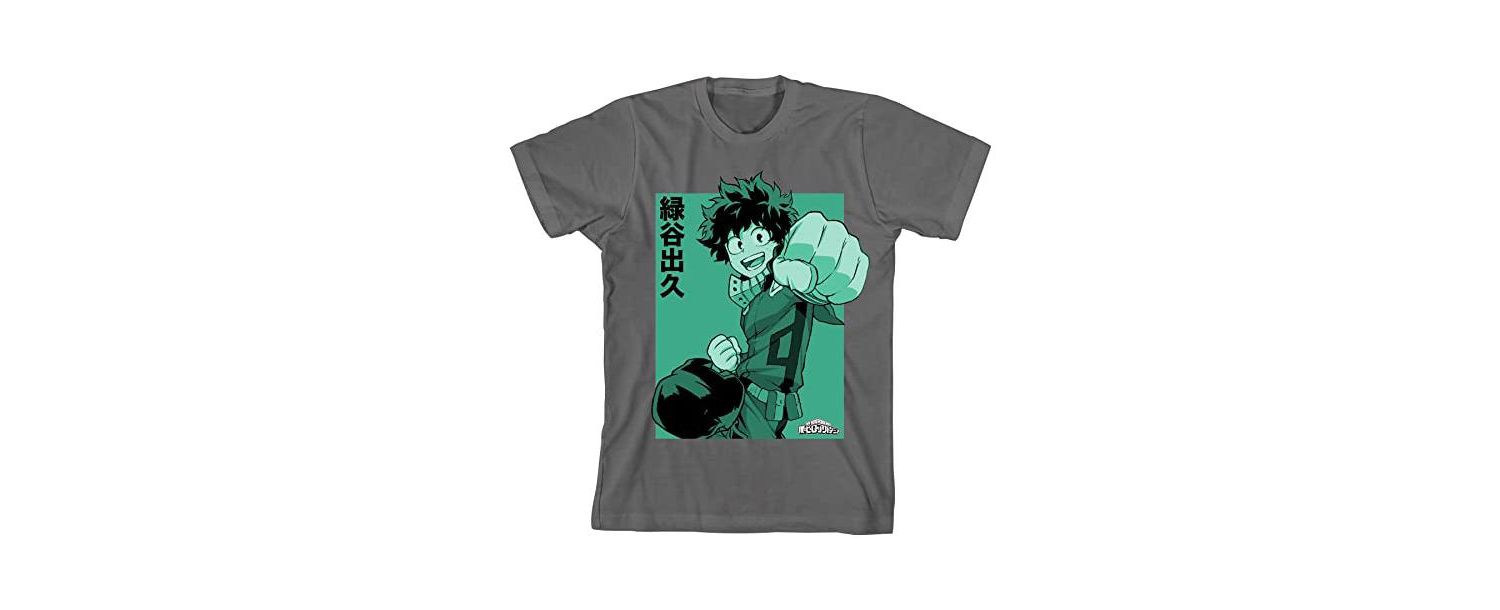Deku Punch Boy's Charcoal T-shirt-Large