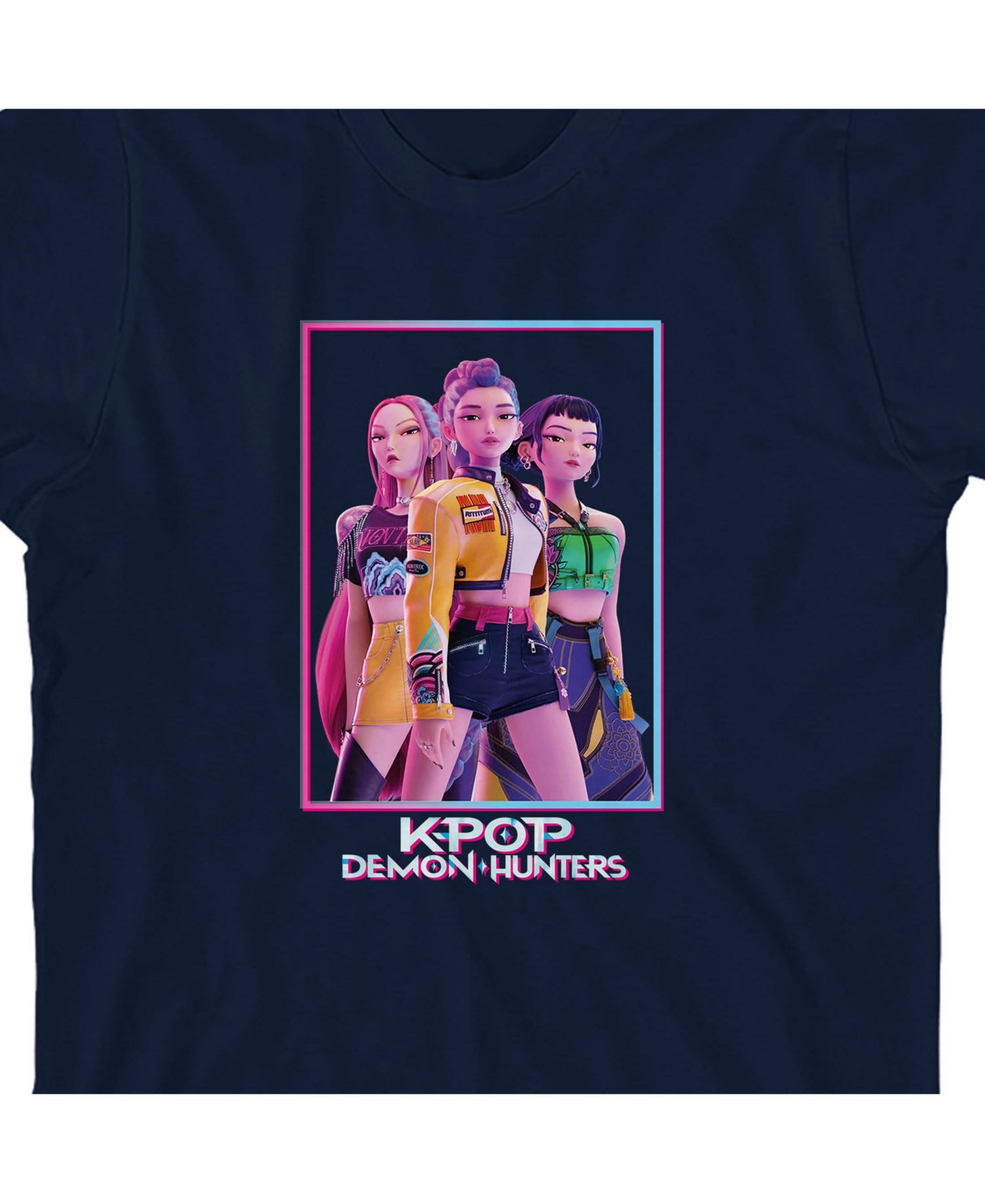Boys Box Art Huntrix Youth Navy Crew Neck Short Sleeve