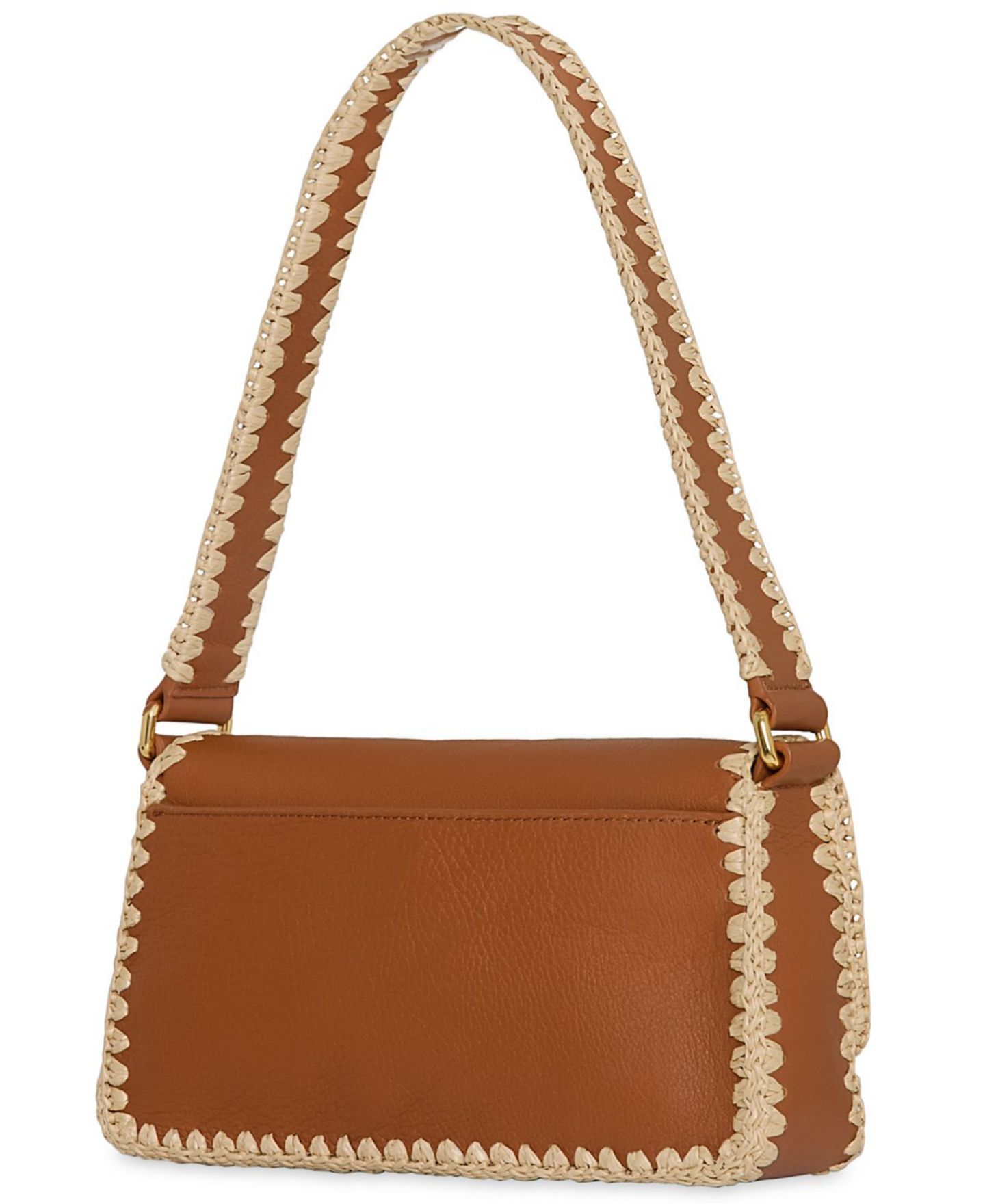 Женская сумка Rebecca Minkoff Berkley Flap Small Raffia Shoulder Handbag, цвет: Caramello — фото 2