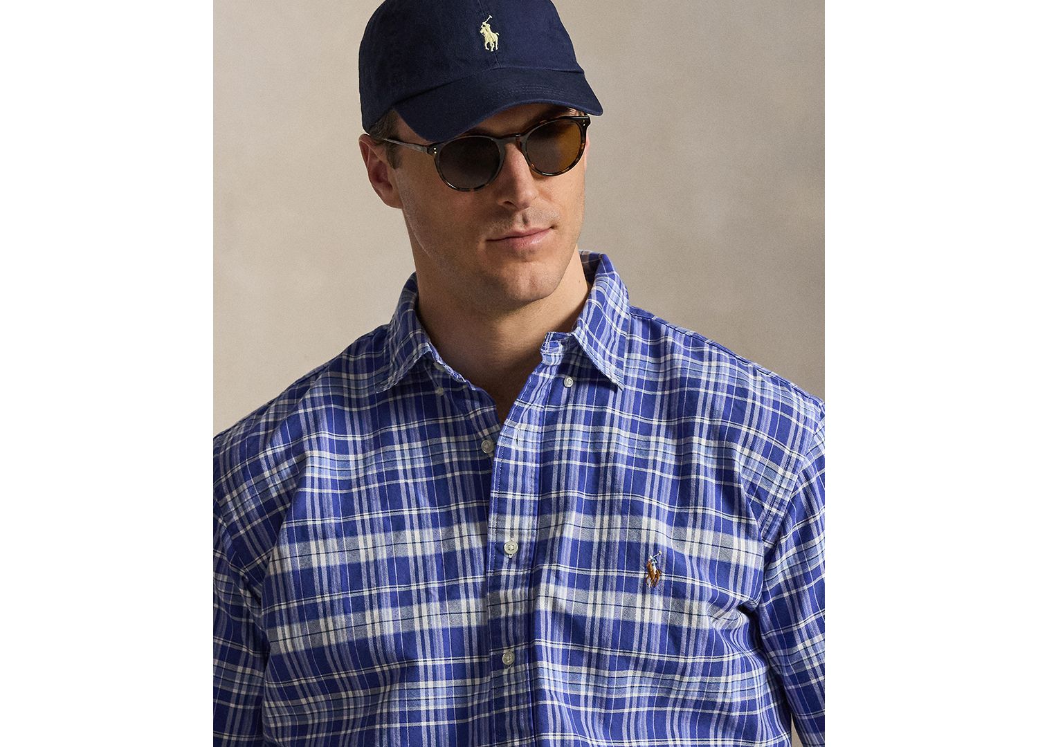 Men's Big and Tall Plaid Oxford Shirt