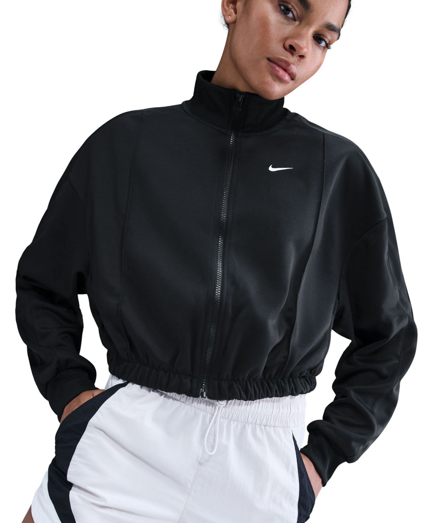 Женская куртка Nike Sportswear Track Jacket, цвет: Чёрный / Молочный — фото 3
