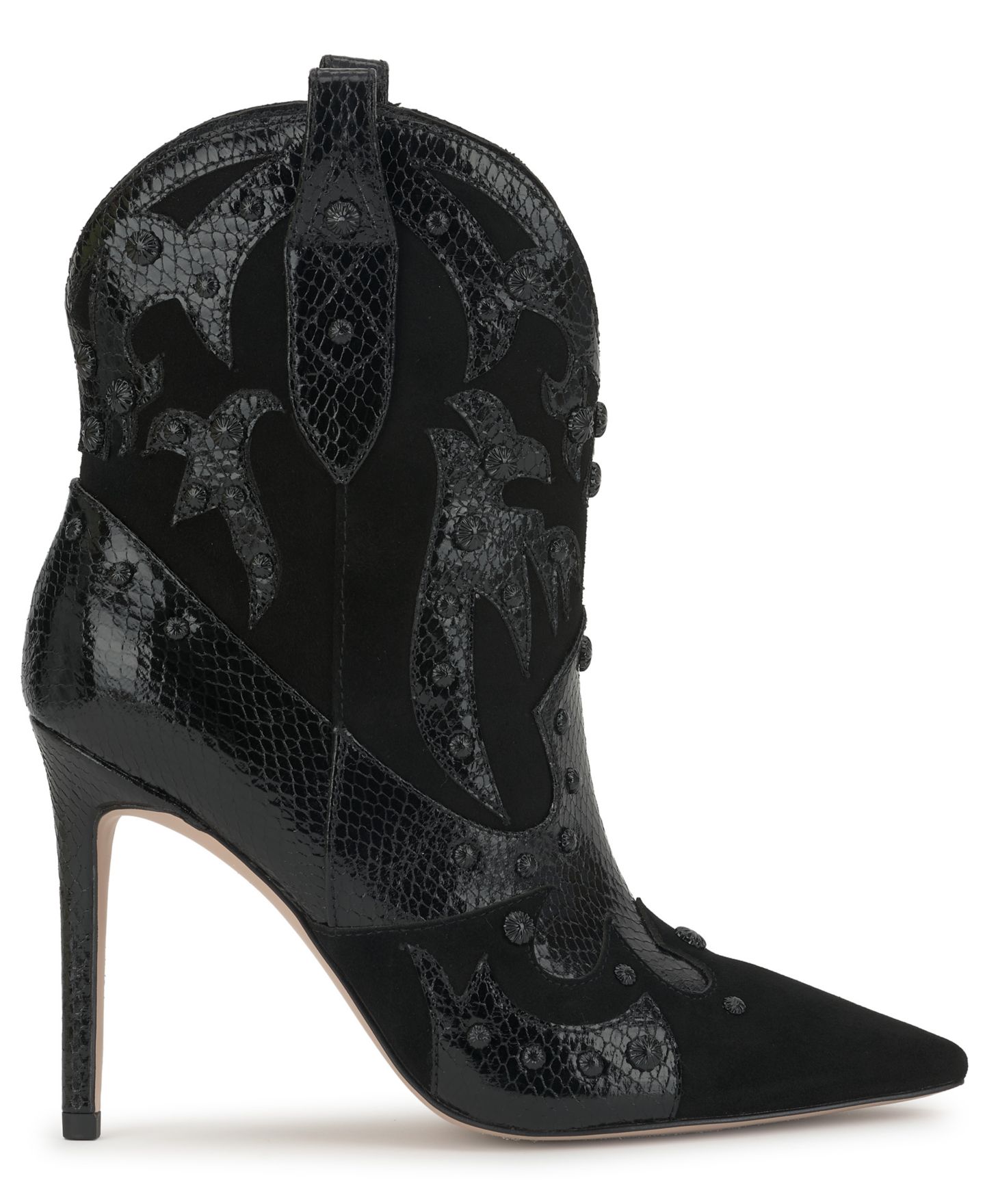 Женские ботинки Jessica Simpson Palieve Stiletto Studded Western Dress Booties, цвет: Чёрный кожаный — фото 2