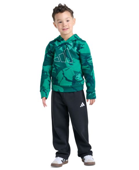 Детский комплект adidas: худи с длинным рукавом и брюки, 2-7 лет, цвет: Зелёный / Чёрный