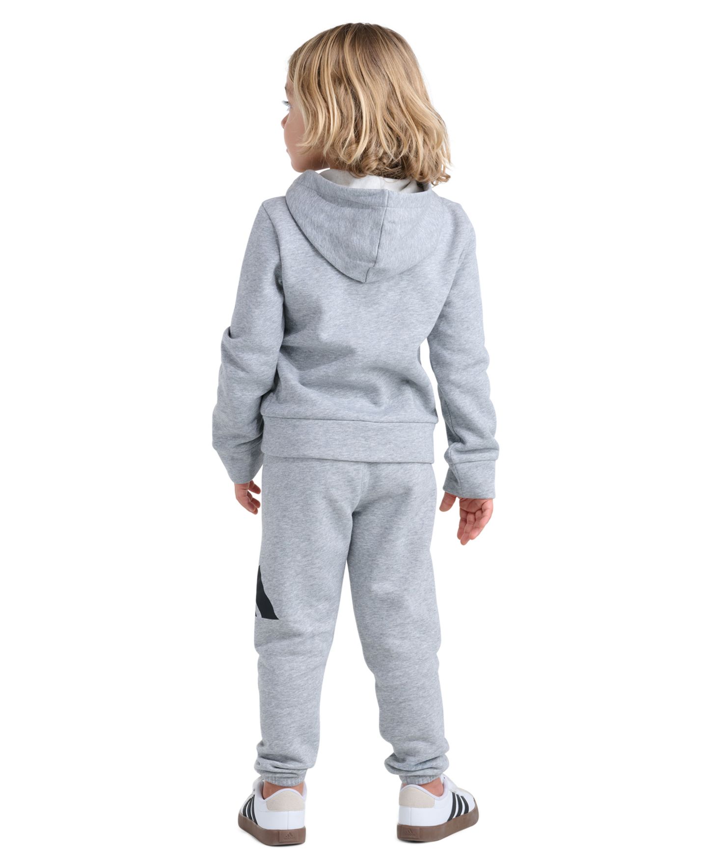 Детский комплект adidas: куртка на молнии и джоггеры, 2-7 лет, 2 предмета, цвет: Средний серый меланжевый — фото 4