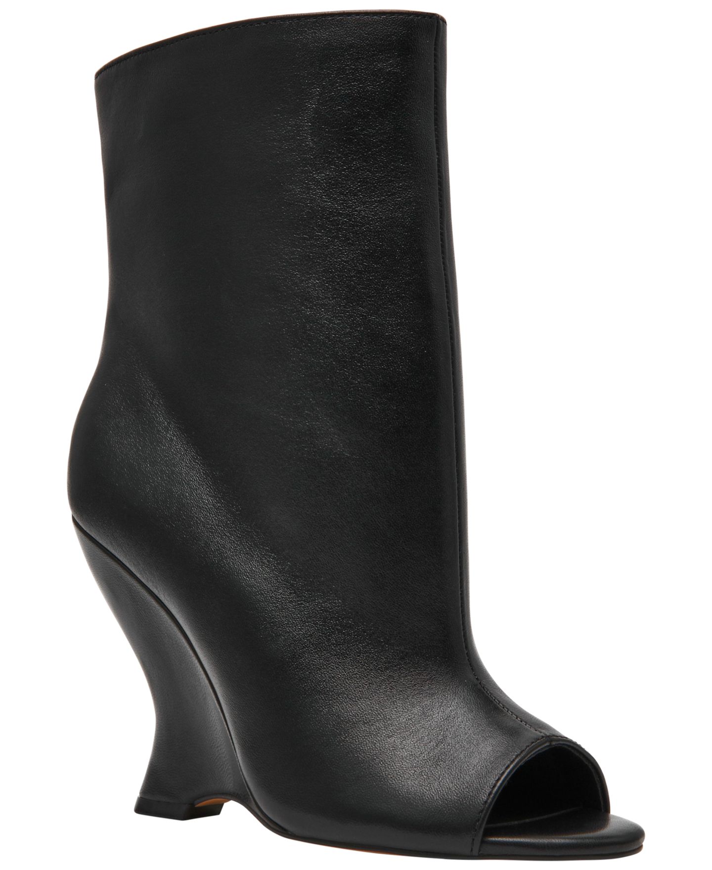 Женские ботинки Steve Madden Rylix Sculpted Wedge Booties, цвет: Чёрный кожаный — фото 1