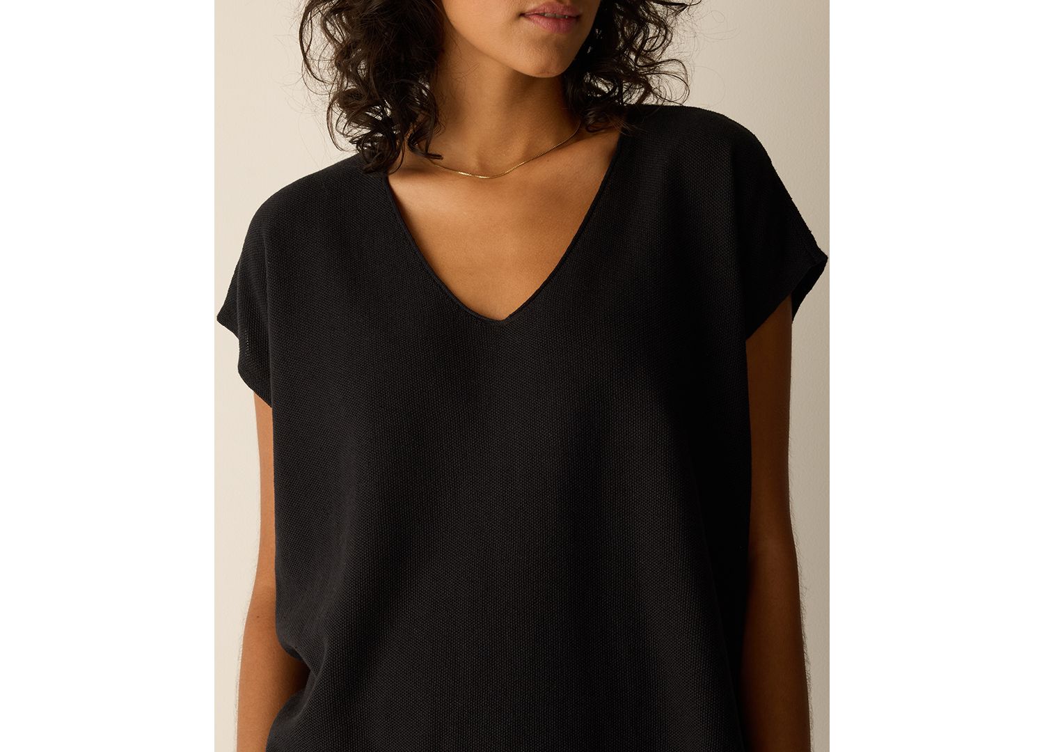 Women's V-Neck Cap-Sleeve Sweater