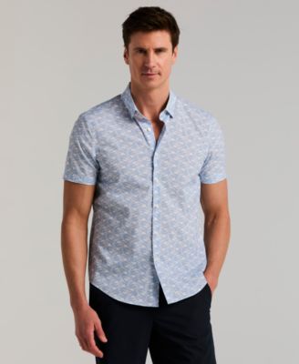 Men's Wave Print Short-Sleeve Shirt