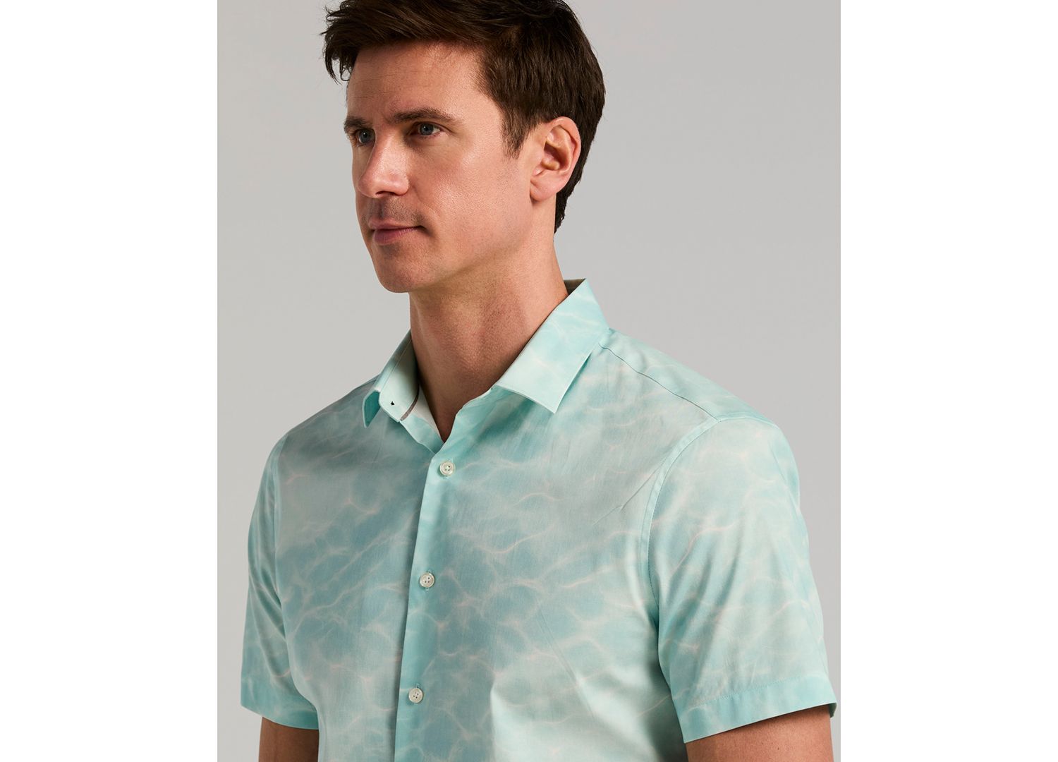Men's Printed Poplin Short-Sleeve Shirt