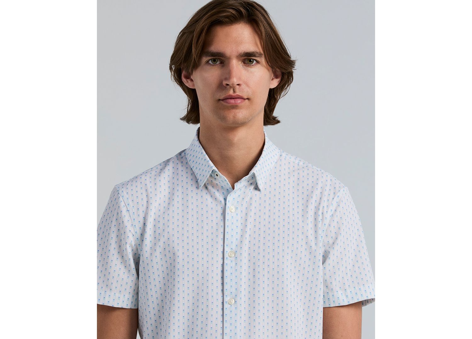 Men's Square Stripe Print Shirt