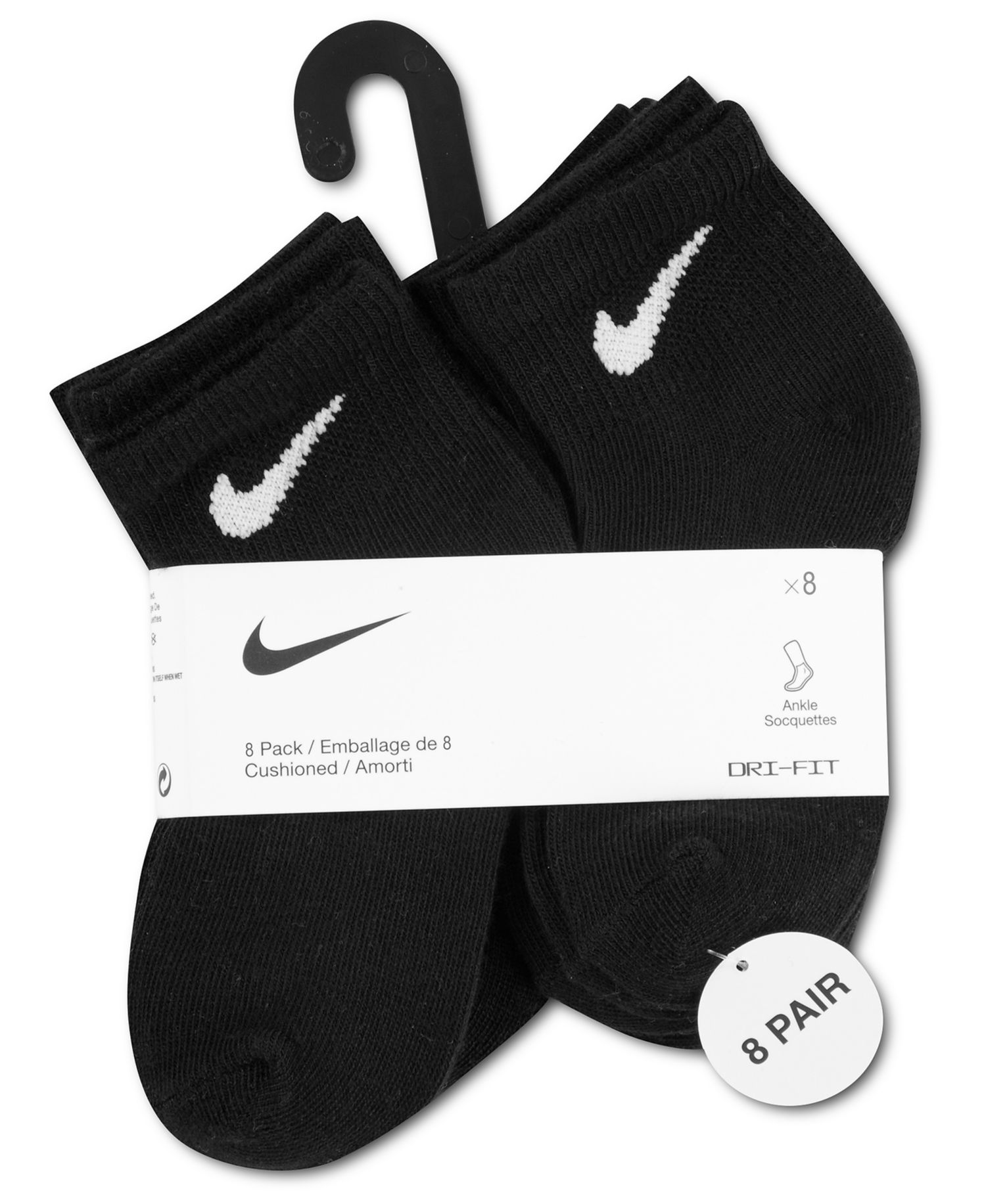 Boys' and Girls' 5-7 Ankle Socks, 8-Pack